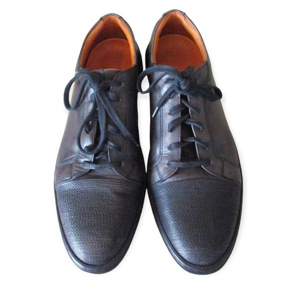Nettleton Seville Black Leather Casual Shoes Sneakers - Picture 3 of 5